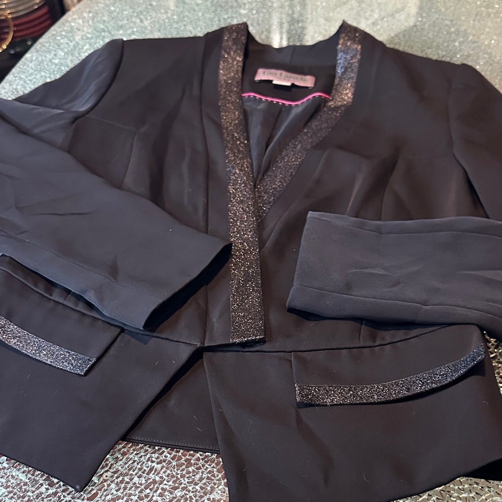 Guy Laroche Black Blazer with Sparkle Trim